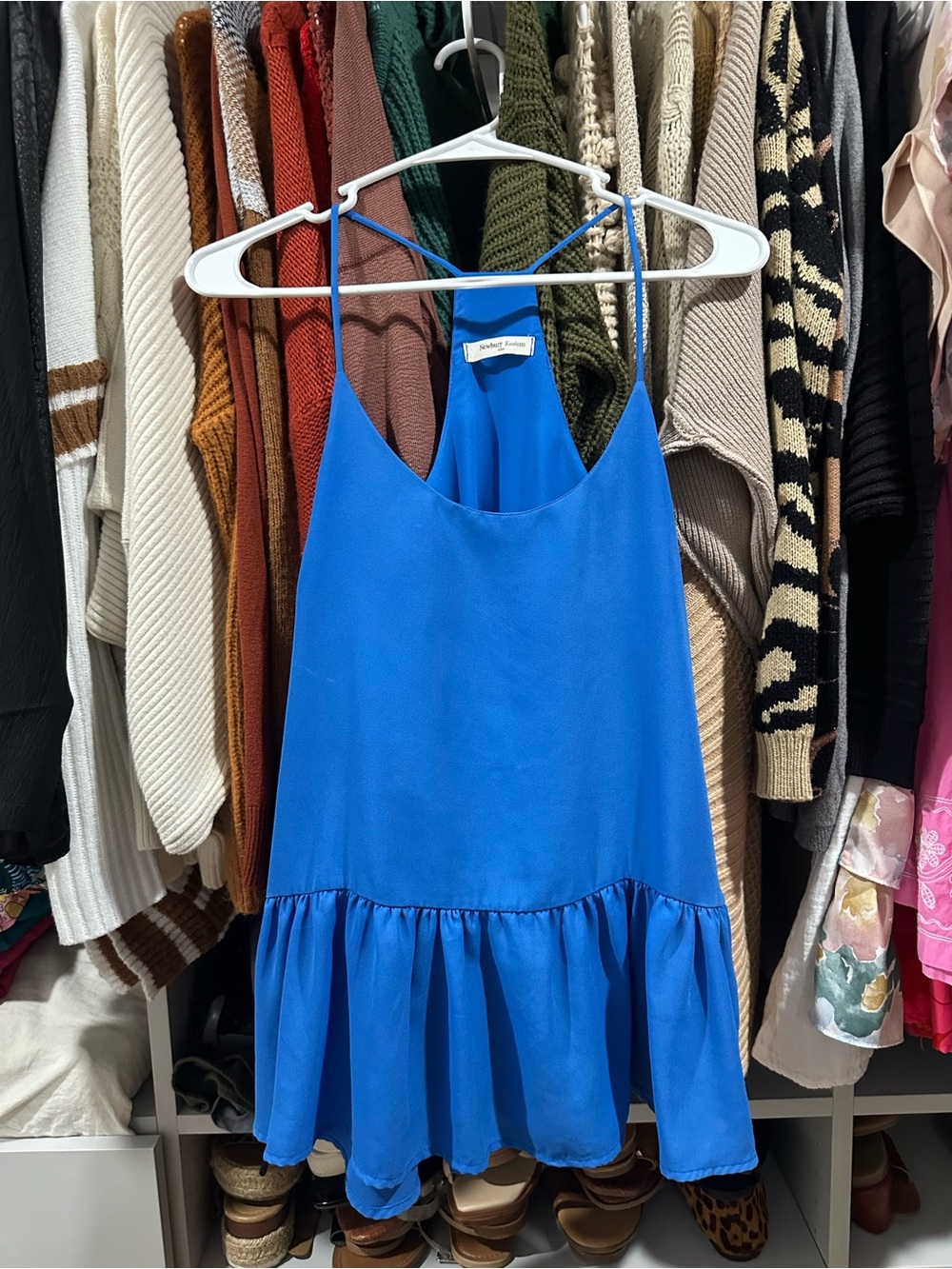 Red Dress Boutique Electric Blue Spaghetti Strap Peplum Cami Top